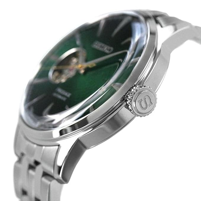 Seiko Presage Cocktail Time Grasshopper Open Heart Green Dial Watch SSA441J1