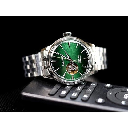 Seiko Presage Cocktail Time Grasshopper Open Heart Green Dial Watch SSA441J1