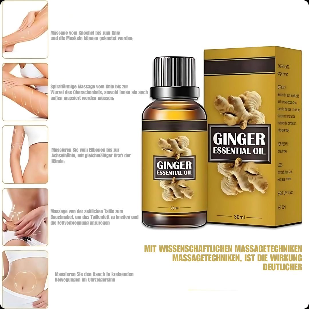 Belly Drainage Ginger Oil, Lymphatic Drainage Ginger Oil, Ginger Essential Oil for Swelling and Pain Relief Lose Weight