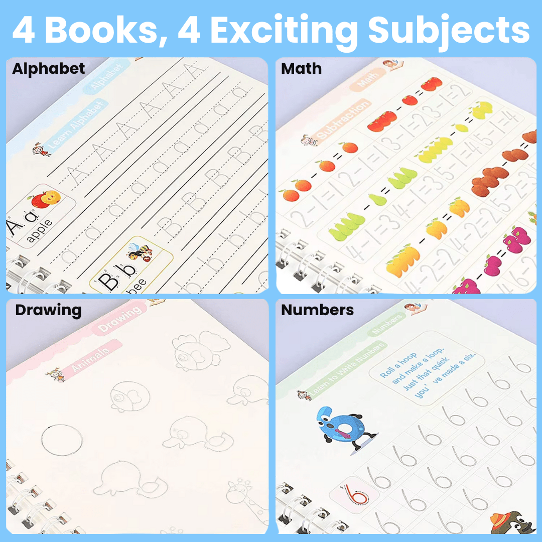 Magic Groove Tracing Book: Reusable Handwriting Practice with Disappearing Ink & Grooves