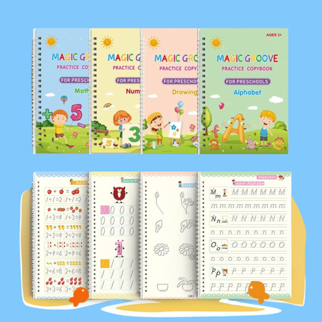 Magic Groove Tracing Book: Reusable Handwriting Practice with Disappearing Ink & Grooves
