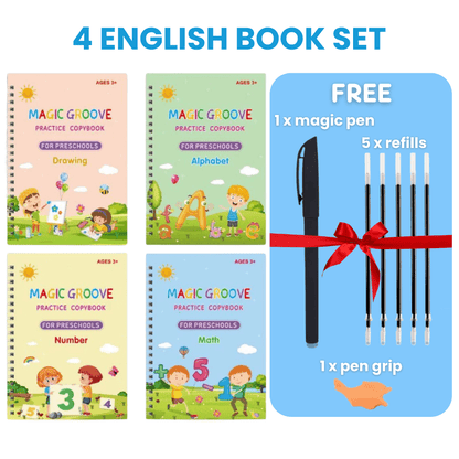 Magic Groove Tracing Book: Reusable Handwriting Practice with Disappearing Ink & Grooves