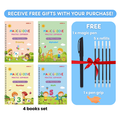 Magic Groove Tracing Book: Reusable Handwriting Practice with Disappearing Ink & Grooves
