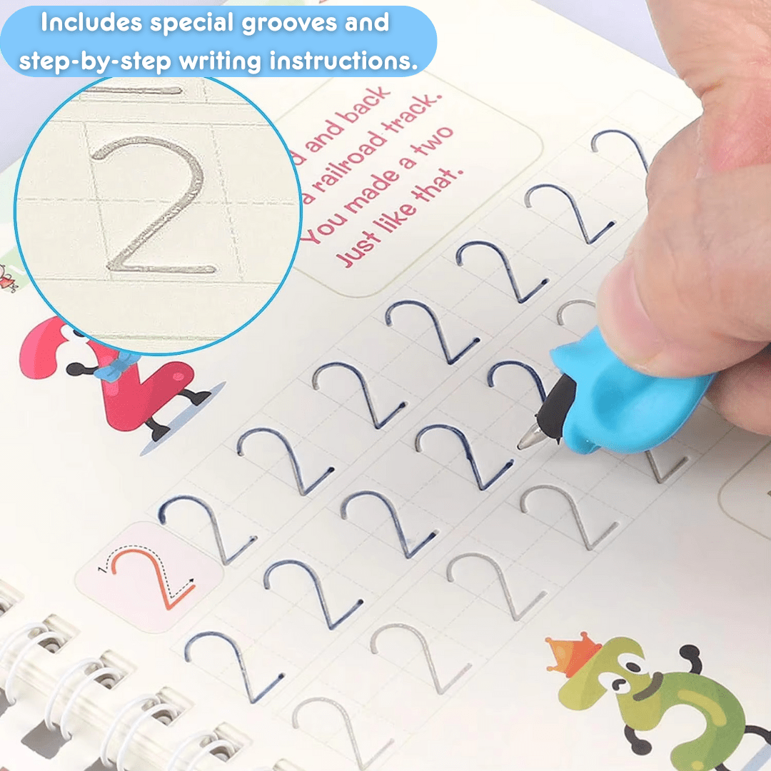Magic Groove Tracing Book: Reusable Handwriting Practice with Disappearing Ink & Grooves