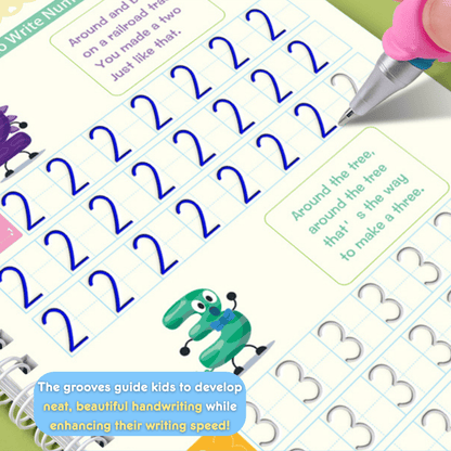 Magic Groove Tracing Book: Reusable Handwriting Practice with Disappearing Ink & Grooves