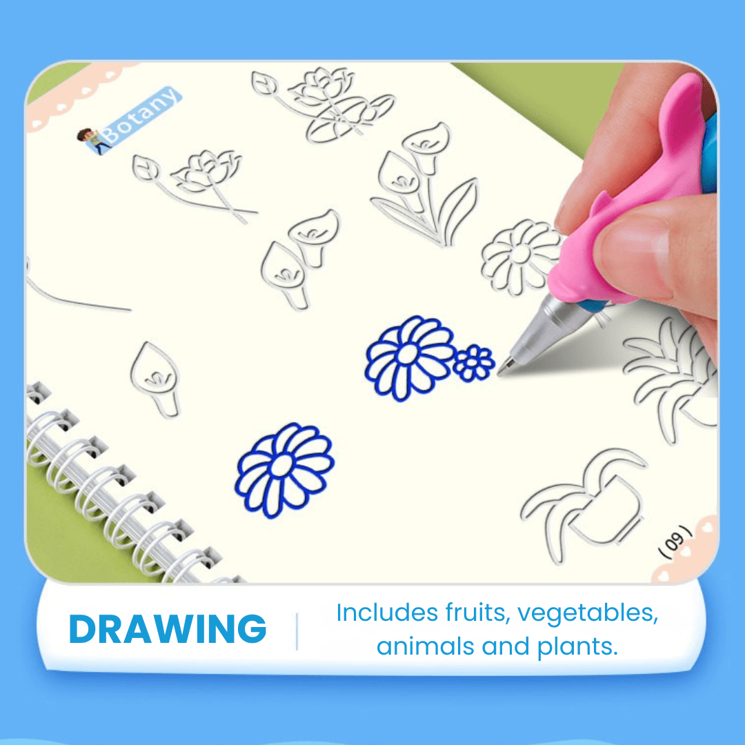 Magic Groove Tracing Book: Reusable Handwriting Practice with Disappearing Ink & Grooves