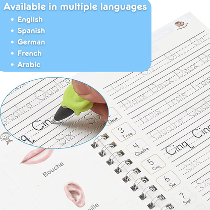 Magic Groove Tracing Book: Reusable Handwriting Practice with Disappearing Ink & Grooves