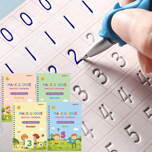 Magic Groove Tracing Book: Reusable Handwriting Practice with Disappearing Ink & Grooves